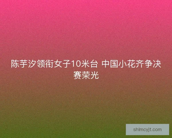 陈芋汐领衔女子10米台 中国小花齐争决赛荣光